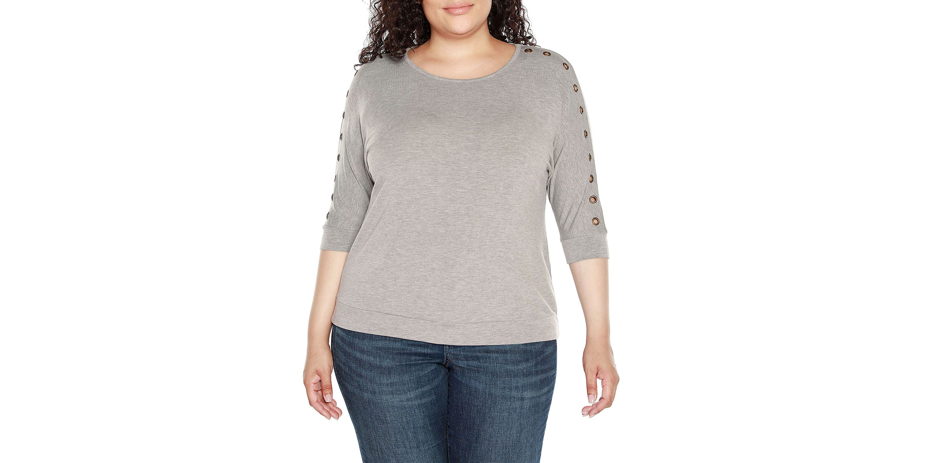 Plus Size Grommet Dolman Sleeve Top