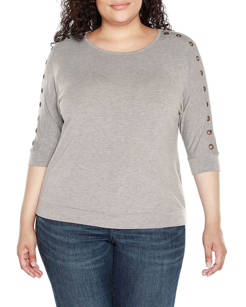 Plus Size Grommet Dolman Sleeve Top