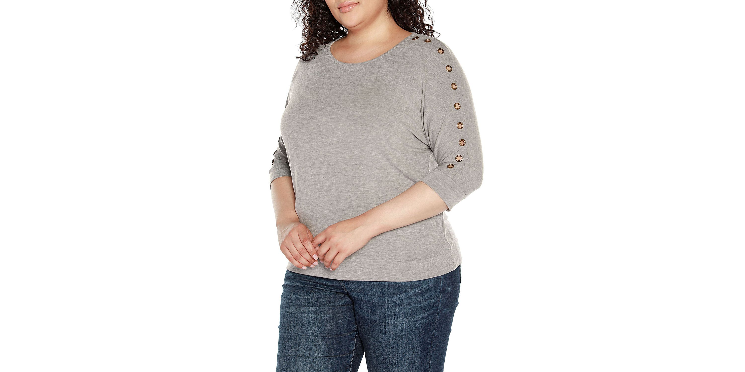 Plus Size Grommet Dolman Sleeve Top