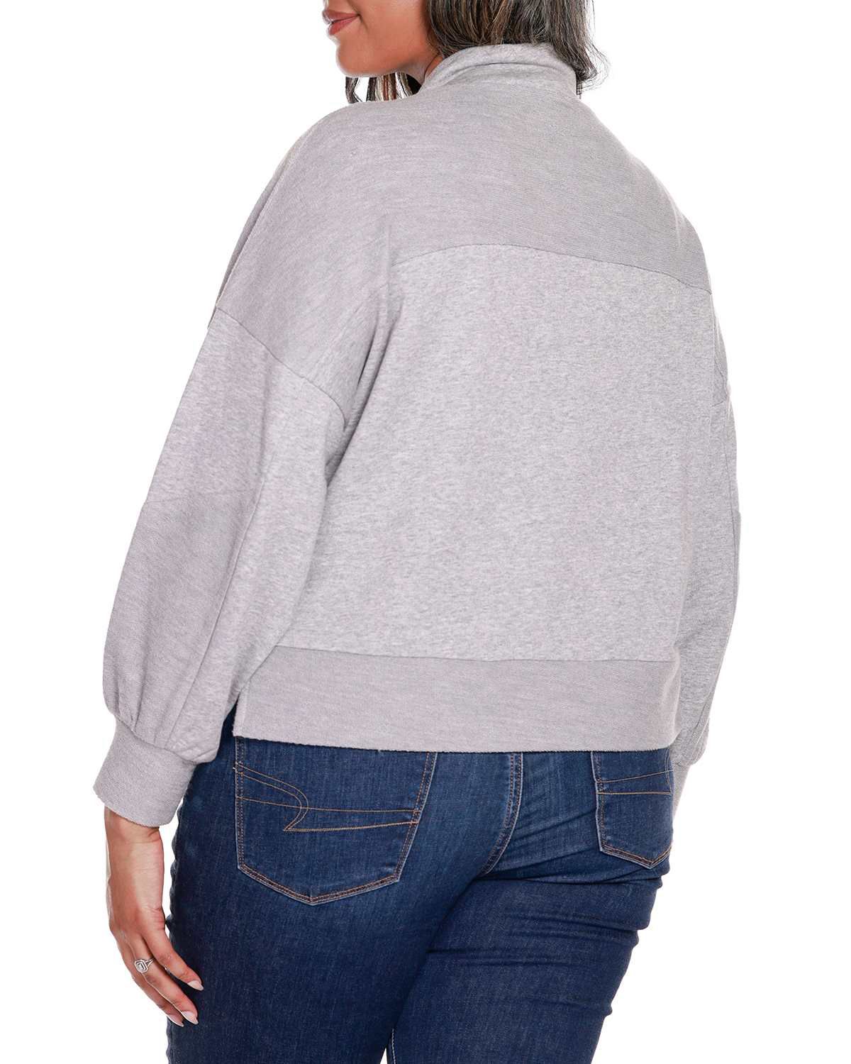 Plus Size Grommet Detail Mock Neck Knit Top