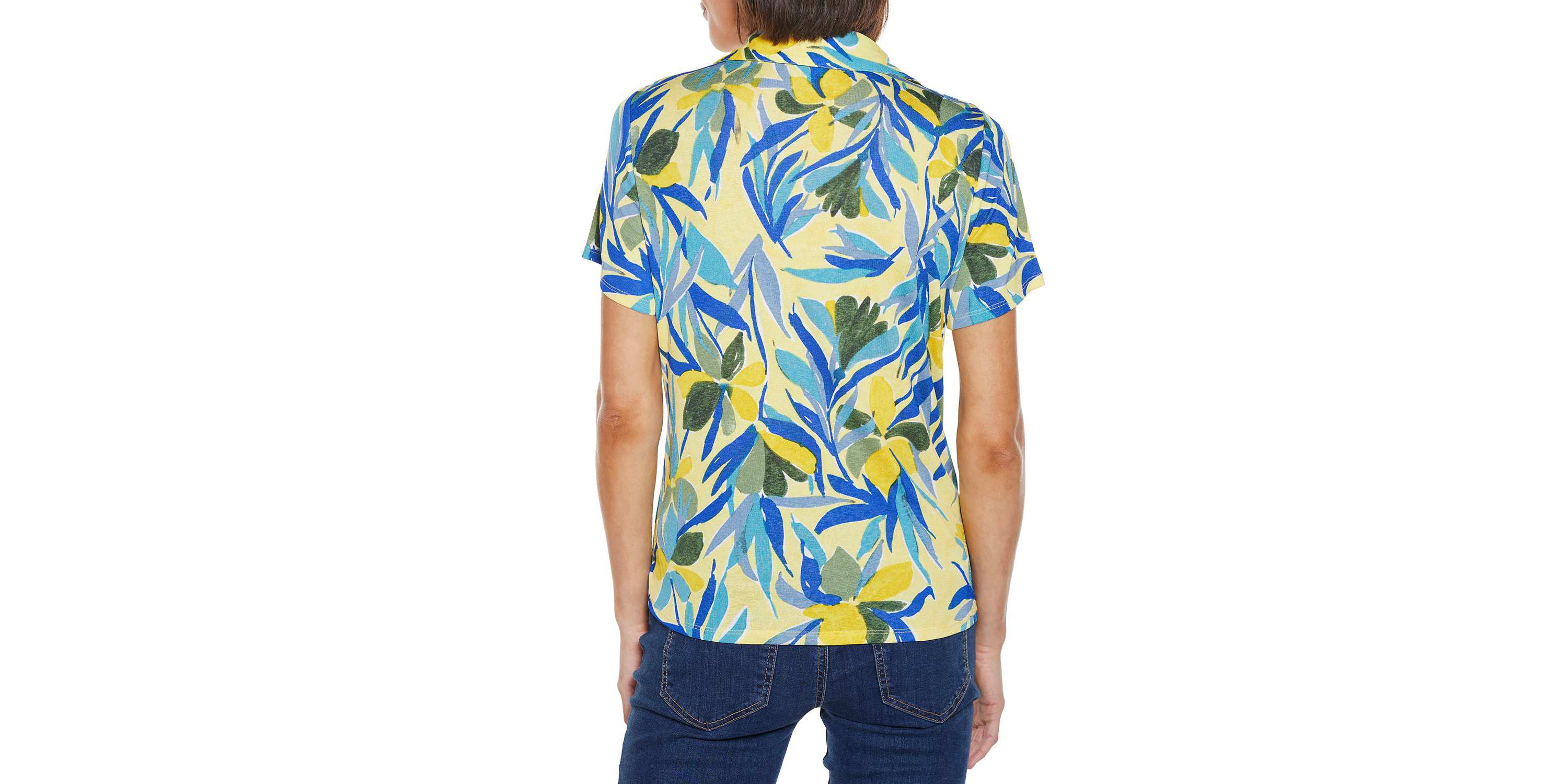 Tropical Tie-Front Knit Top