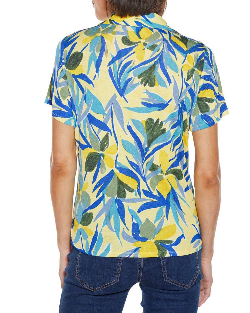 Tropical Tie-Front Knit Top