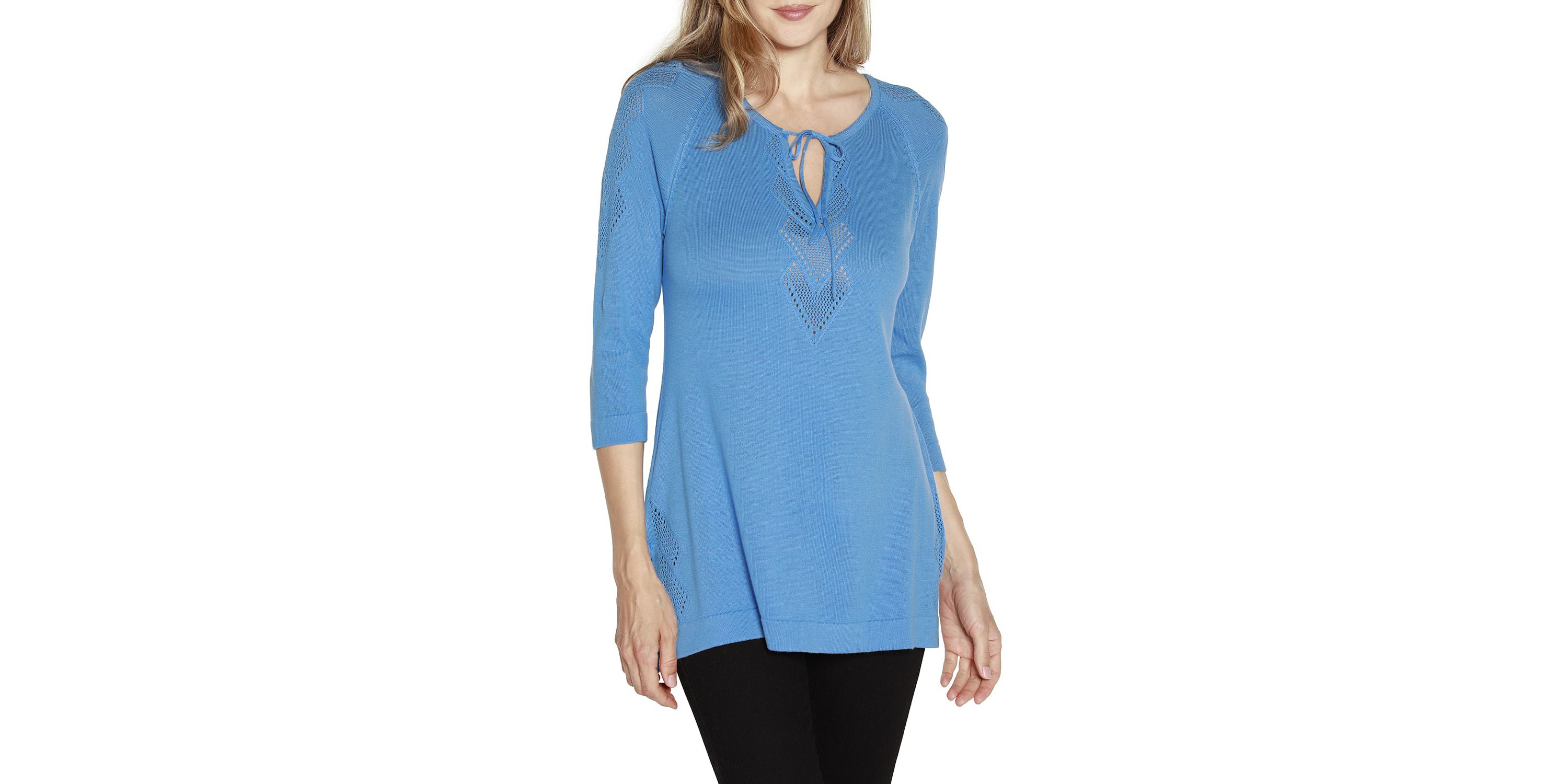Raglan Sleeve Pointelle Sweater