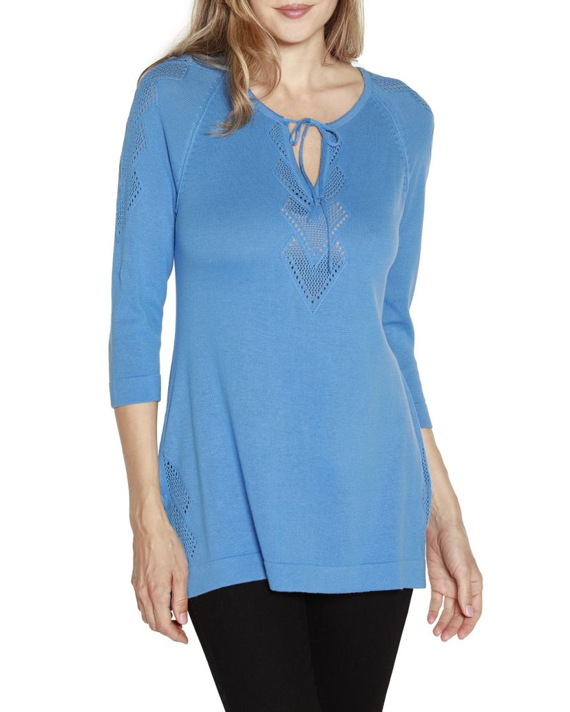 Raglan Sleeve Pointelle Sweater