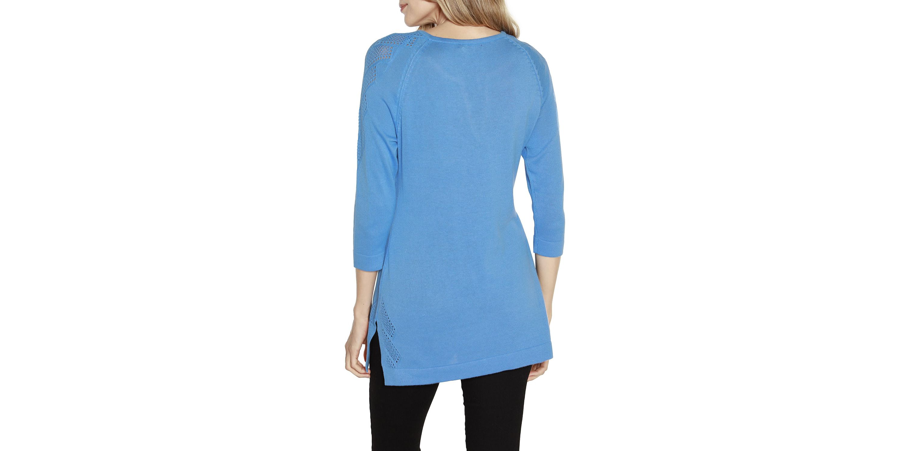 Raglan Sleeve Pointelle Sweater