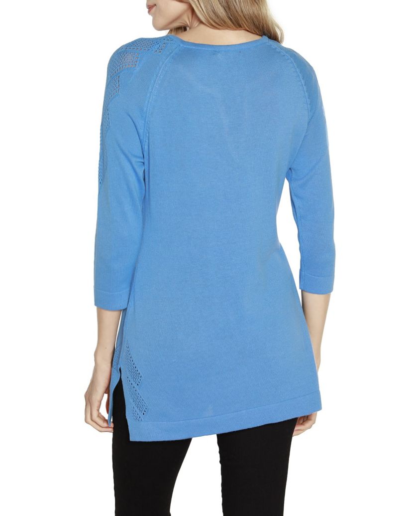 Raglan Sleeve Pointelle Sweater