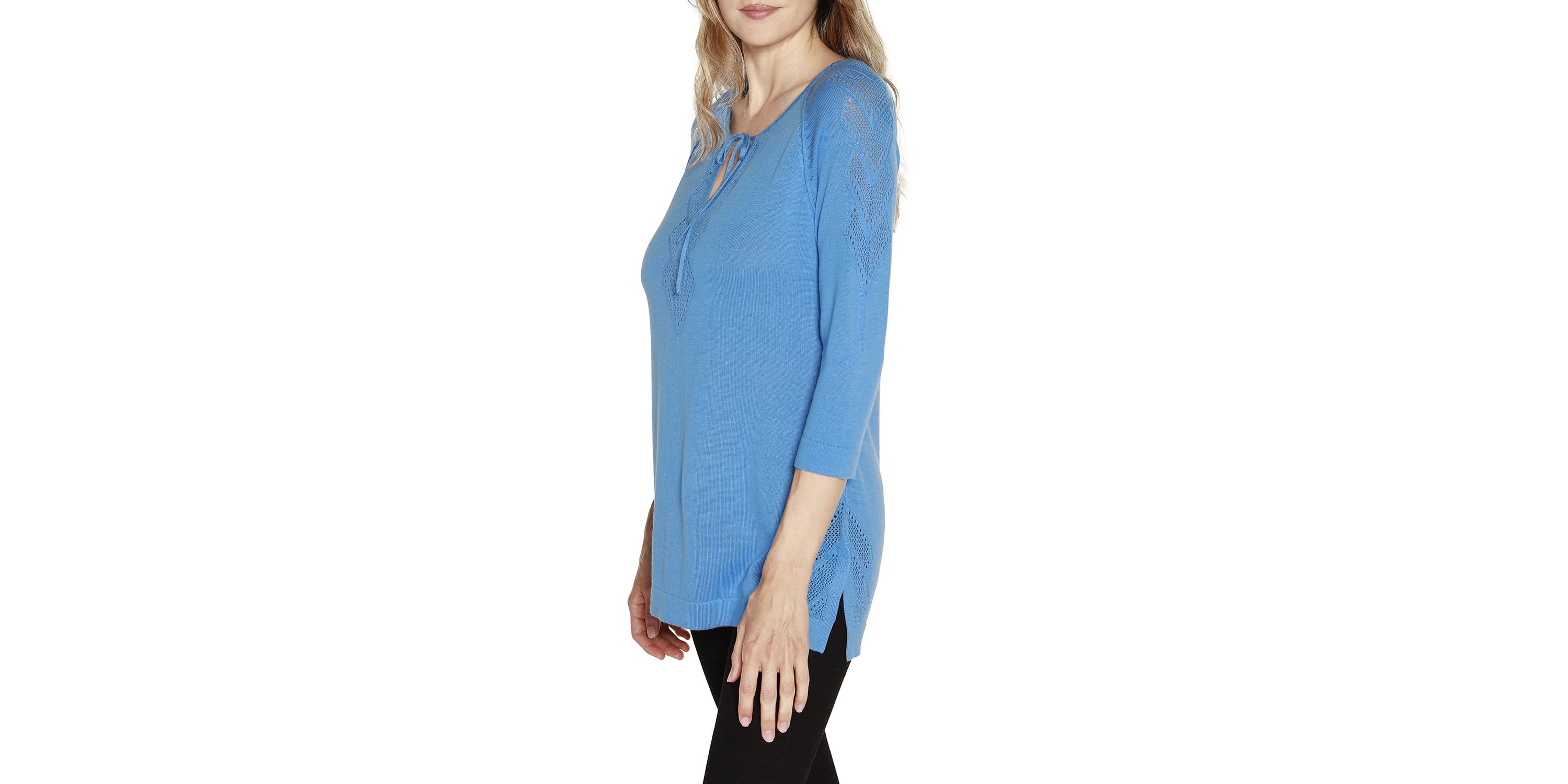Raglan Sleeve Pointelle Sweater