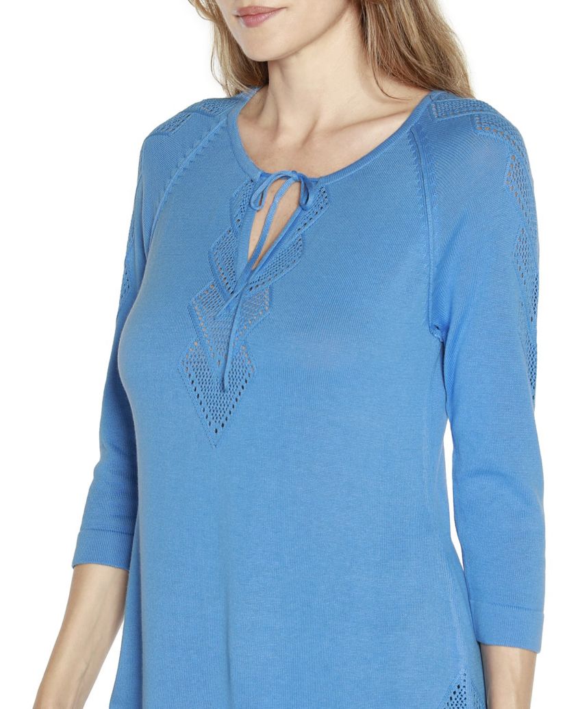 Raglan Sleeve Pointelle Sweater