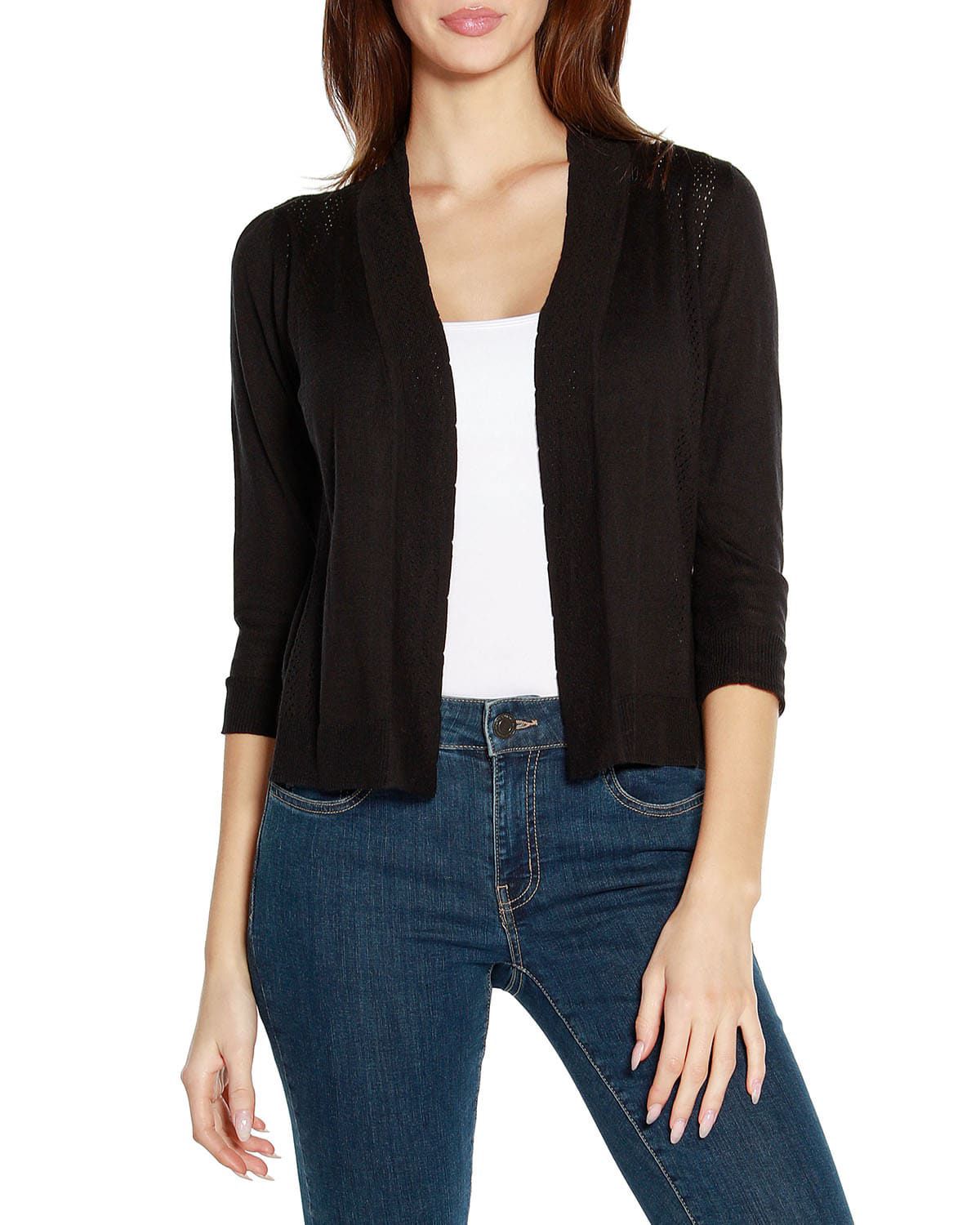 3/4 Sleeve Open Cardigan Sweater
