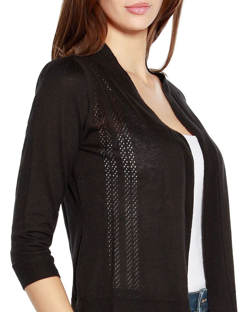3/4 Sleeve Open Cardigan Sweater