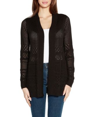 Plus Size Pointelle-Stitch Duster Cardigan