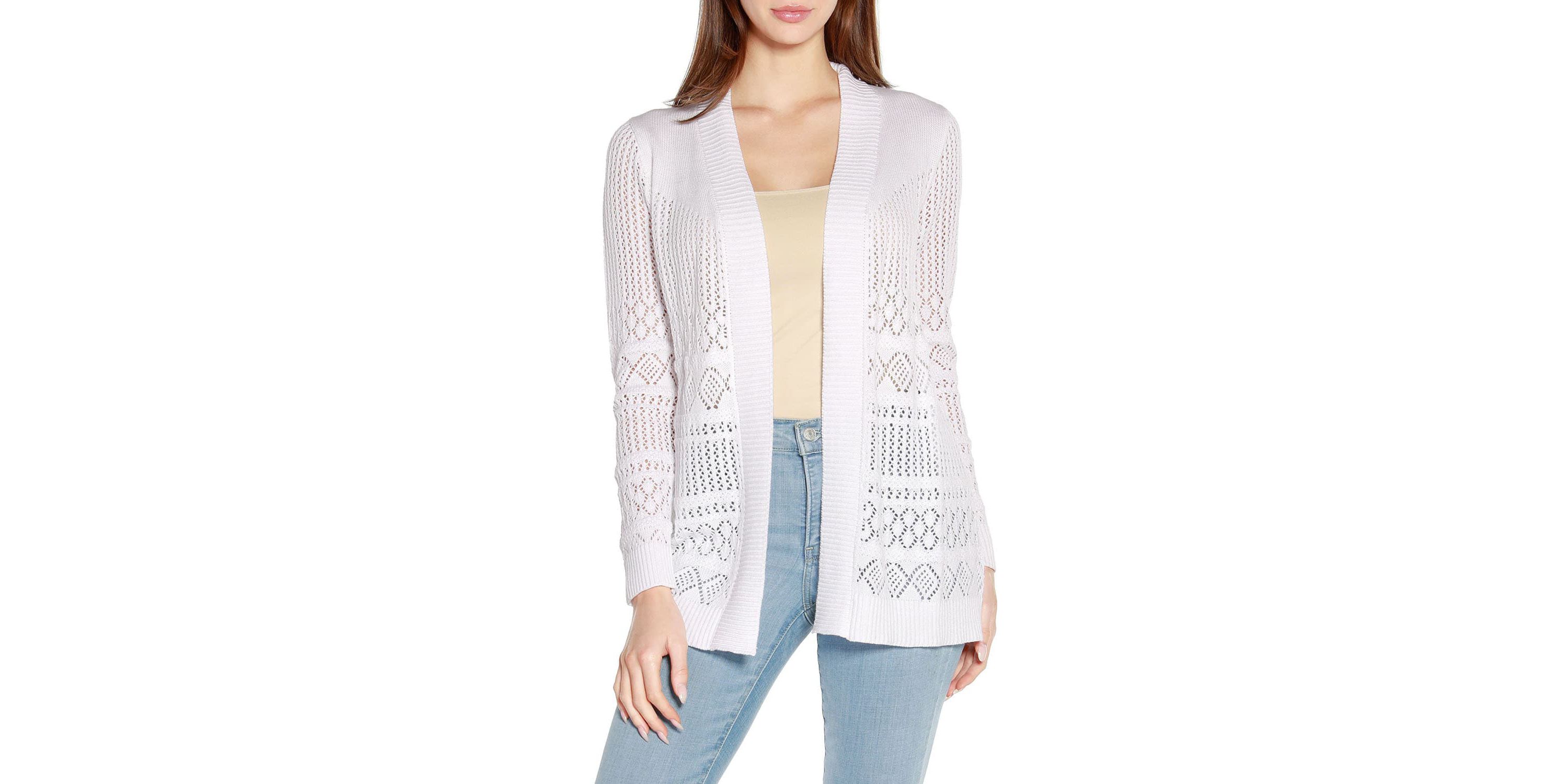 Pointelle Open Cardigan