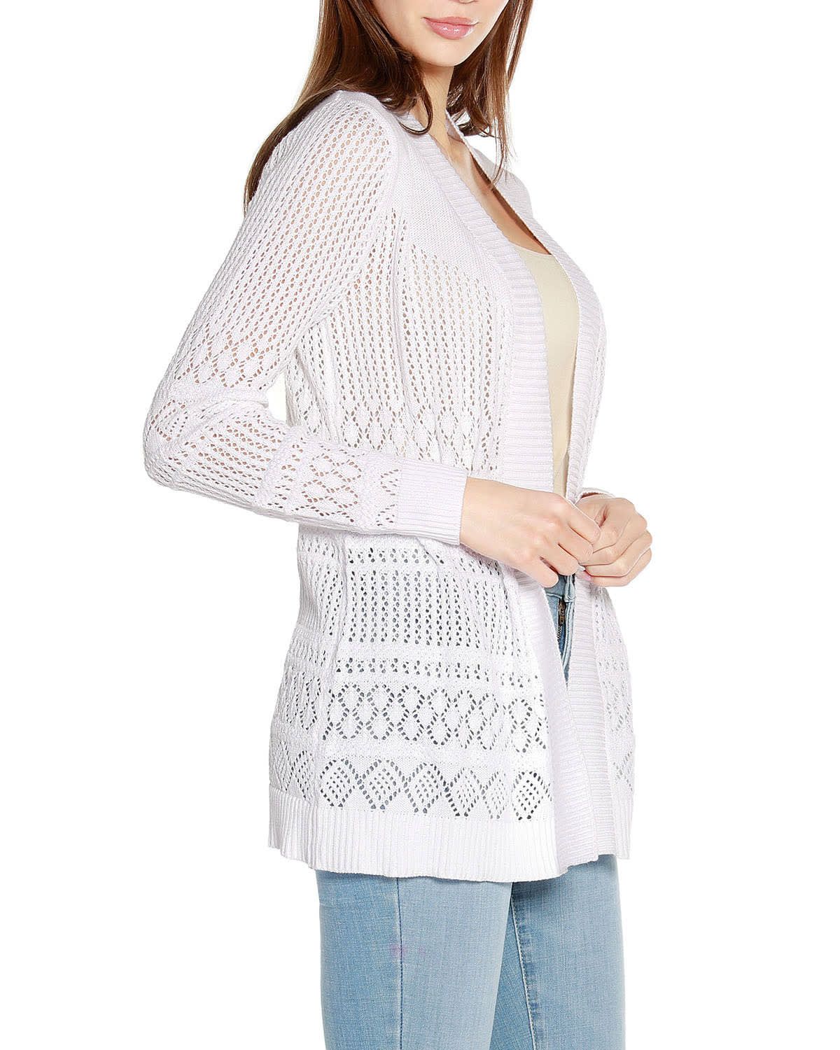 Pointelle Open Cardigan