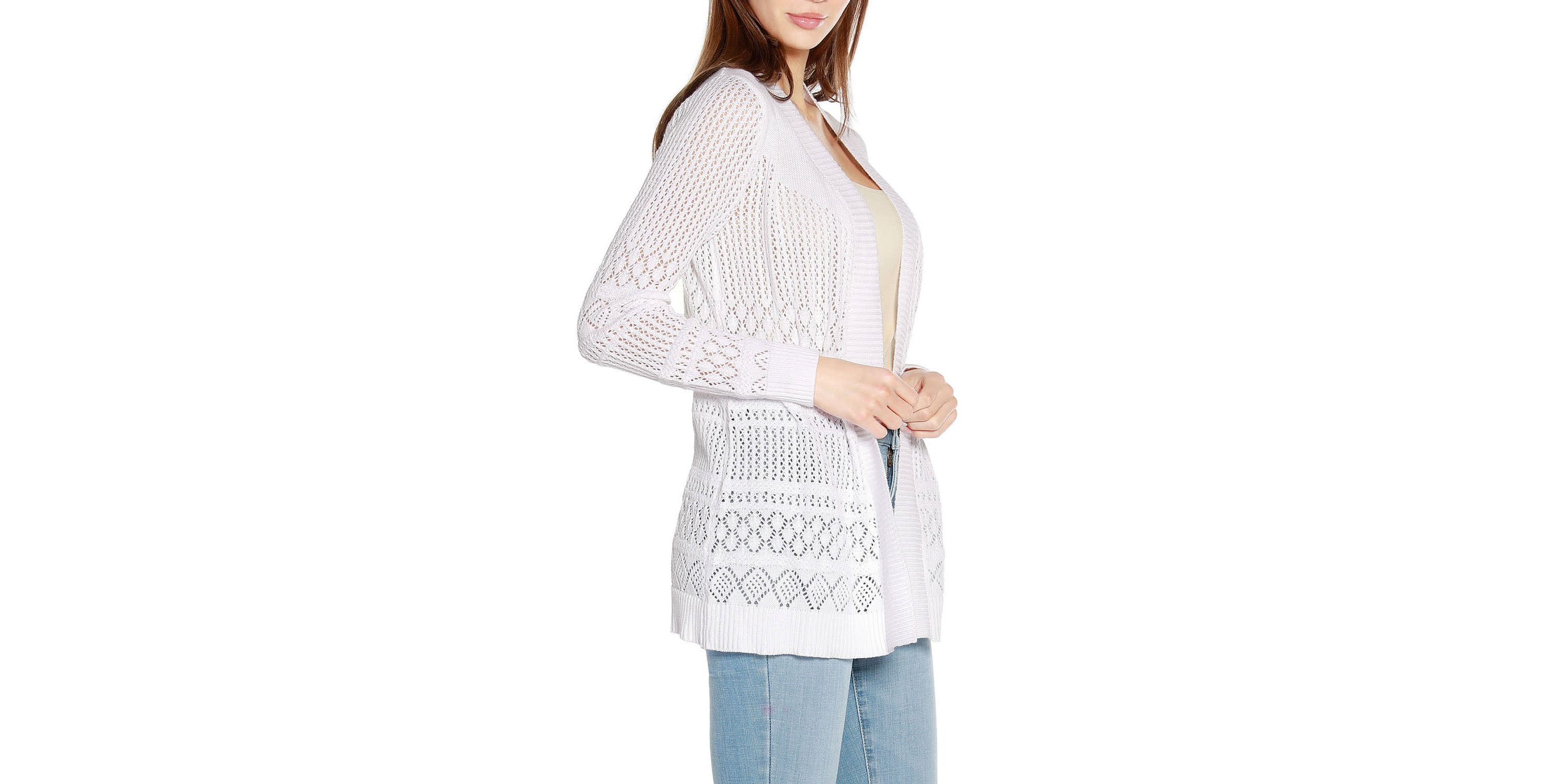 Pointelle Open Cardigan