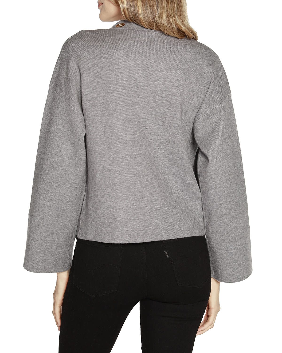 Drop Shoulder Grommet Cardigan