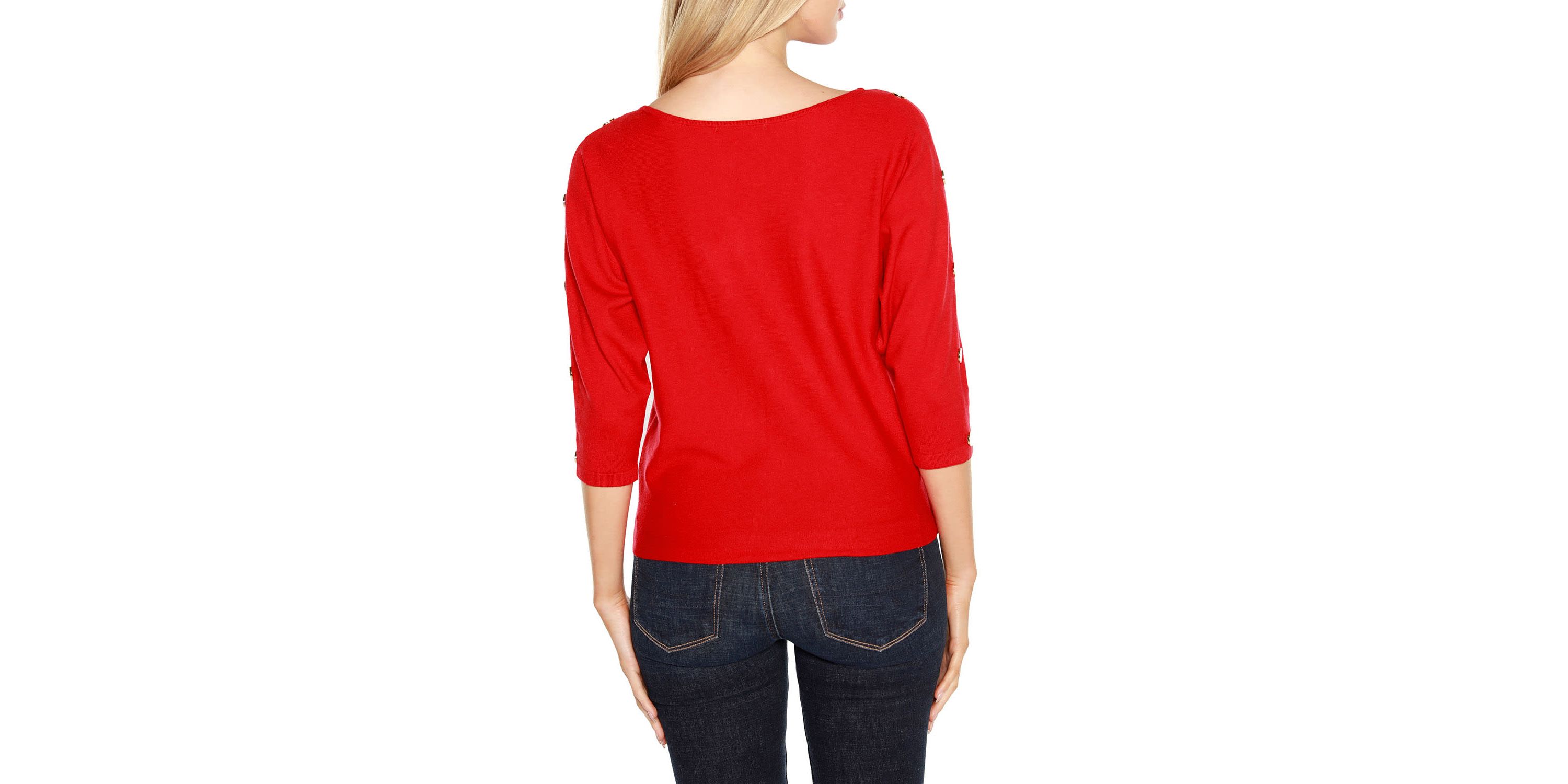 Rivet-Trim Dolman-Sleeve Sweater