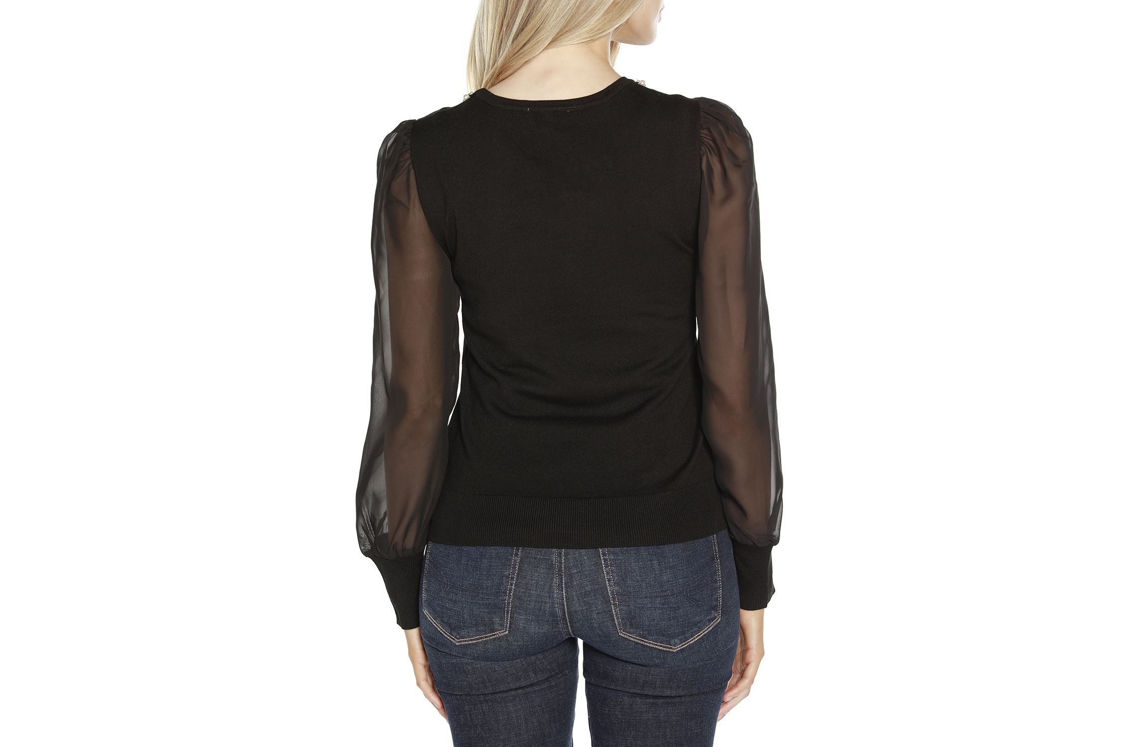 Embellished Neckline Sweater