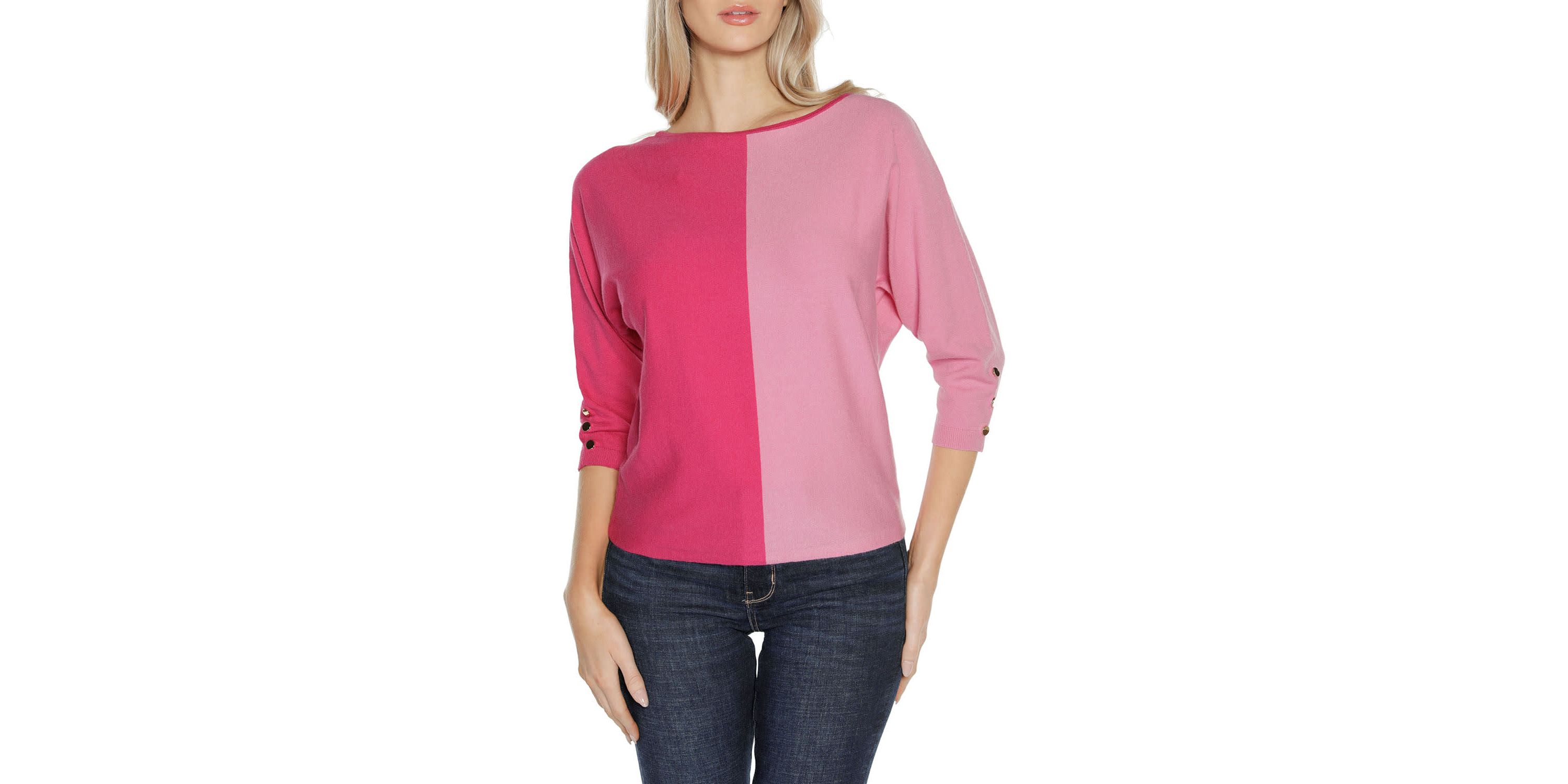 Colorblock 3/4-Sleeve Dolman Sweater