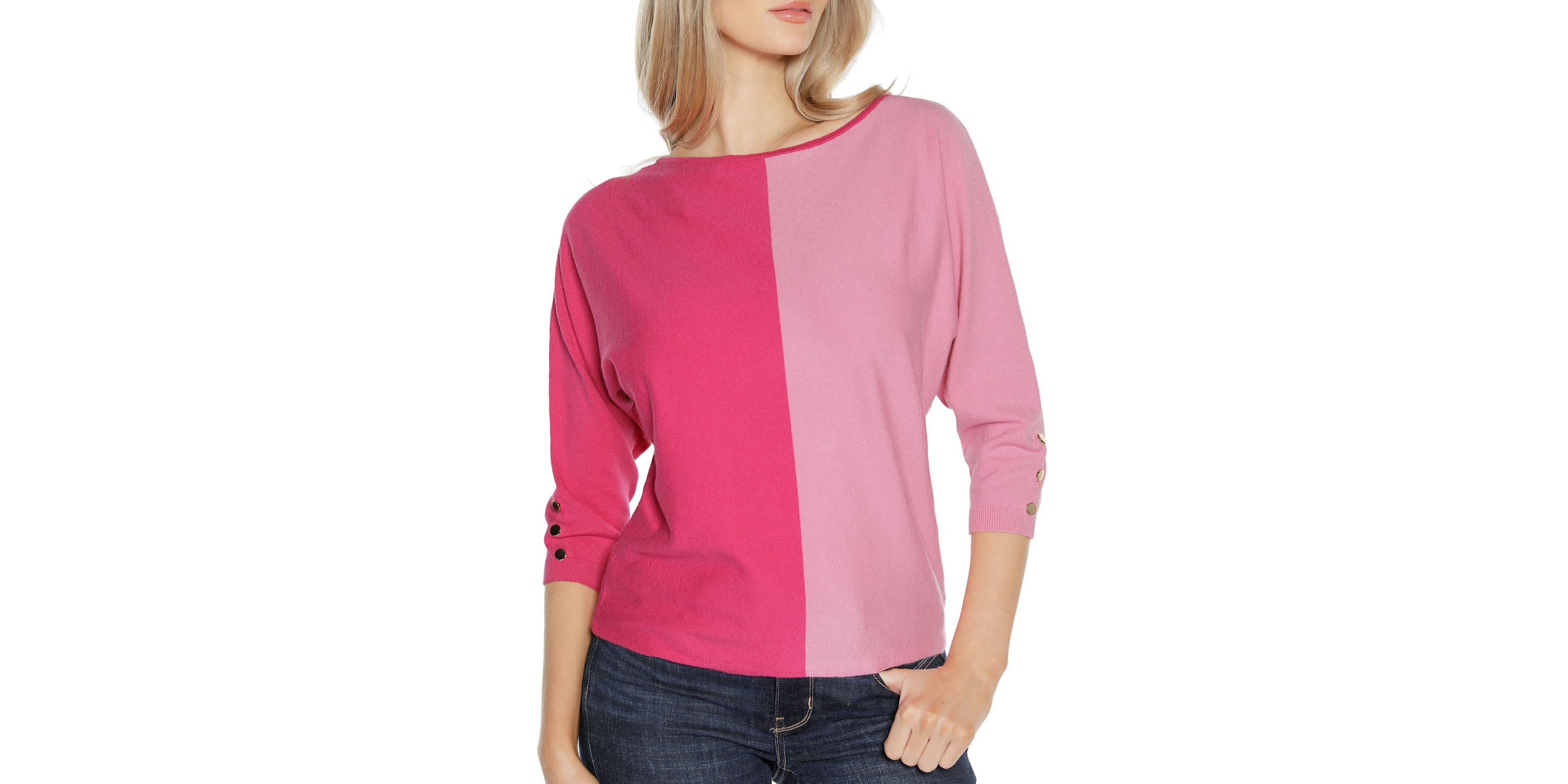 Colorblock 3/4-Sleeve Dolman Sweater