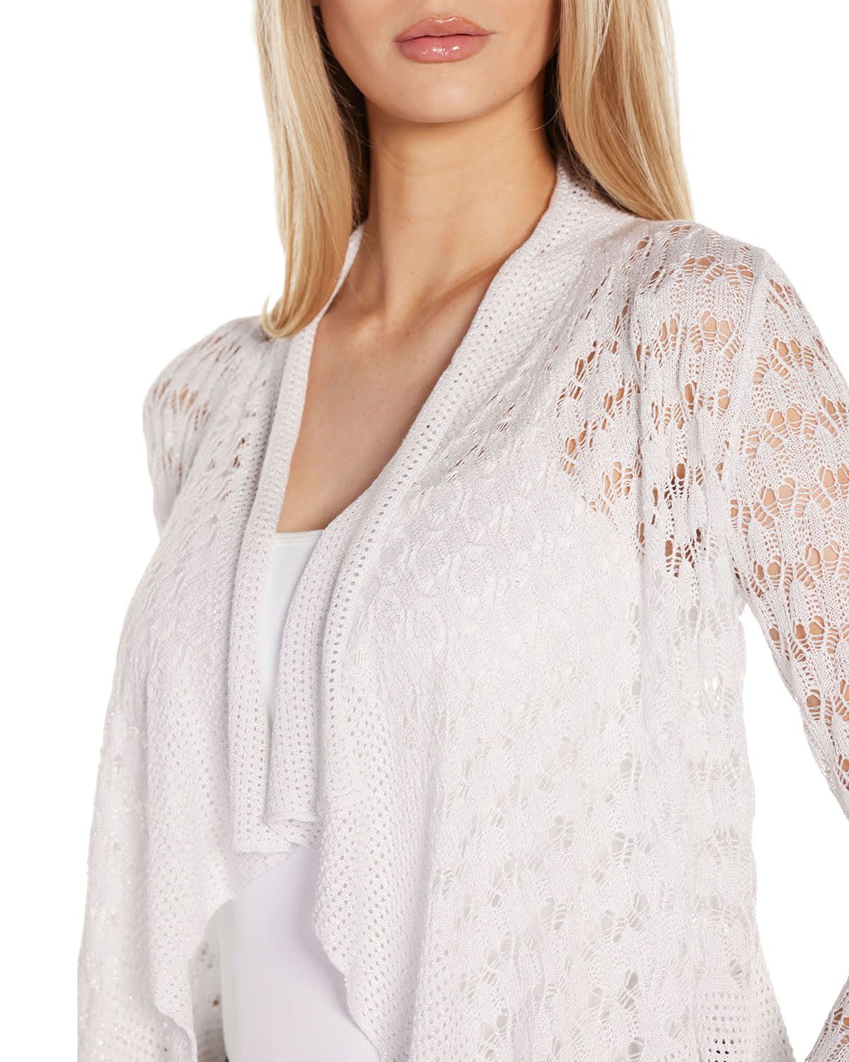 Pointelle Stich Flowy Open Cardigan