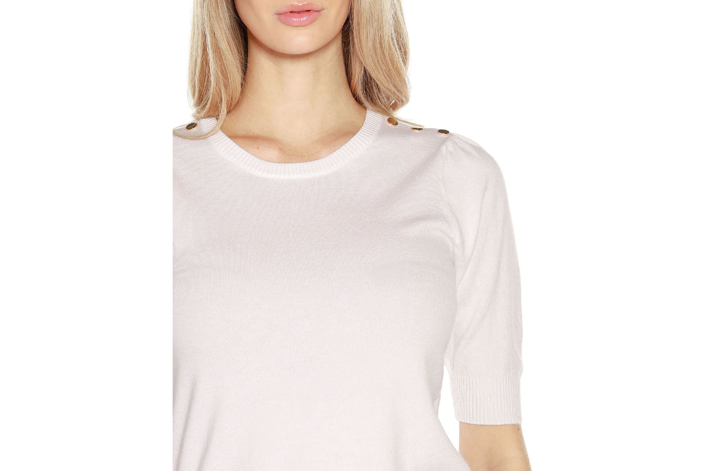 Rivet- Detail Puff-Sleeve Sweater
