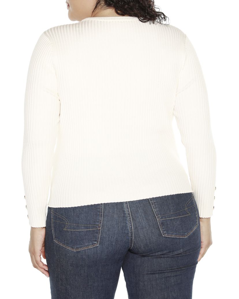 Plus Size Mixed-Rib Sweater