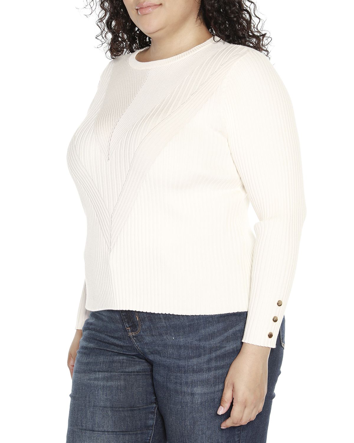 Plus Size Mixed-Rib Sweater