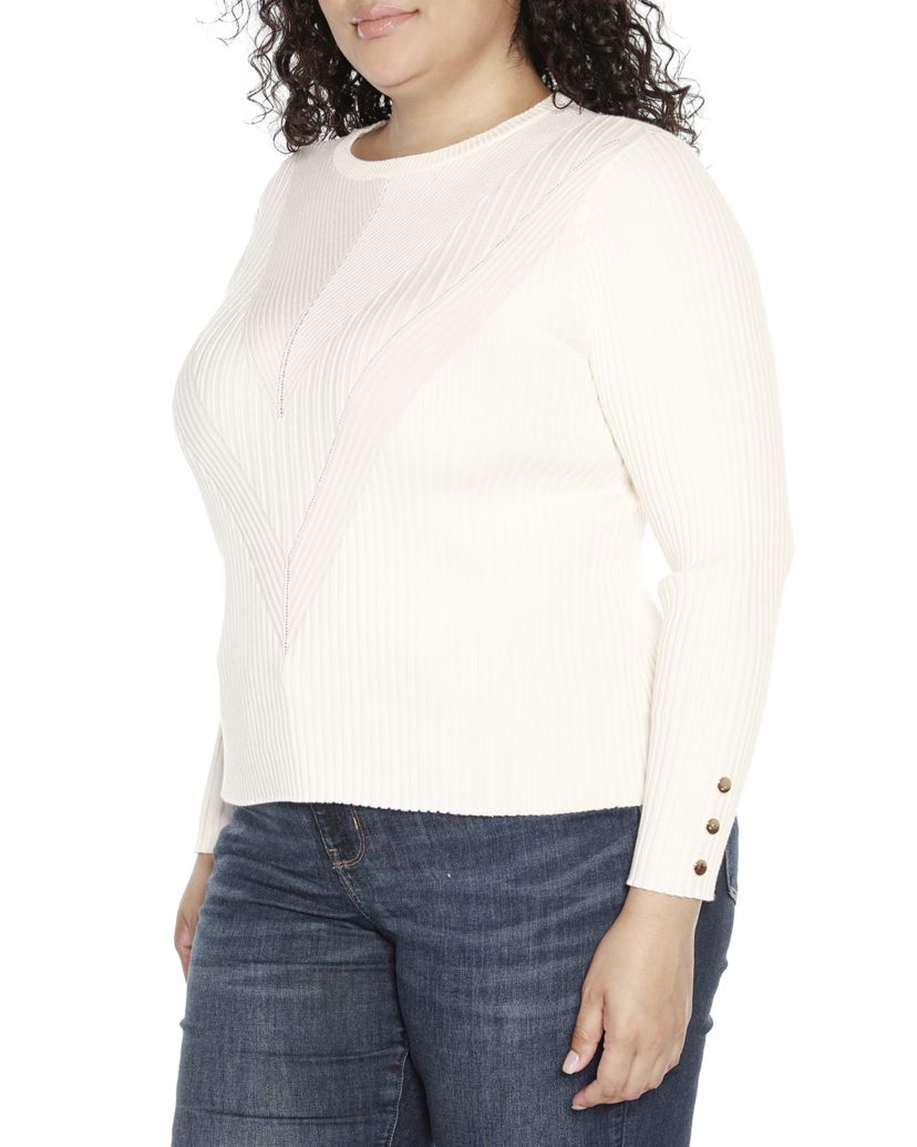 Plus Size Mixed-Rib Sweater