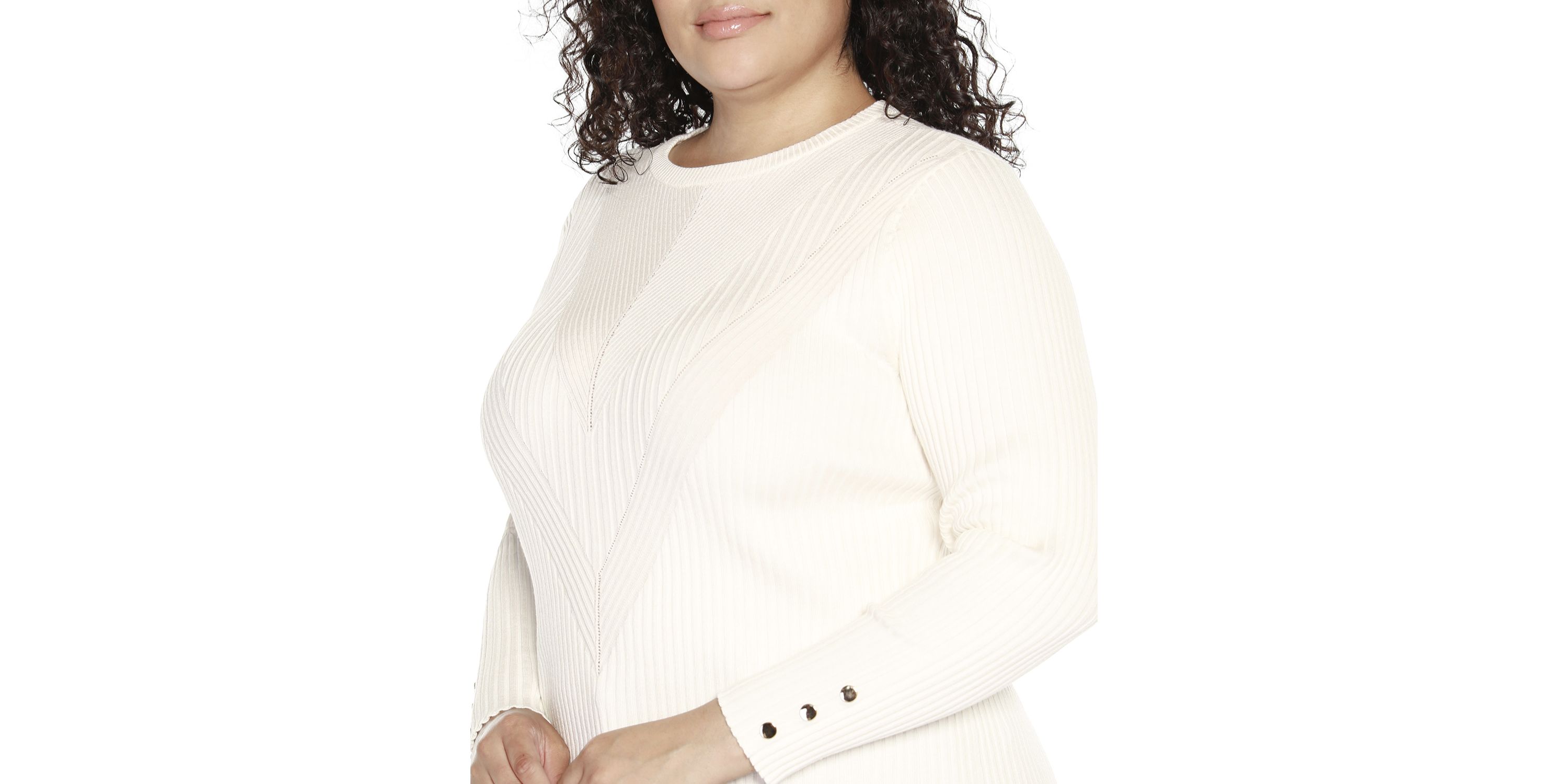 Plus Size Mixed-Rib Sweater