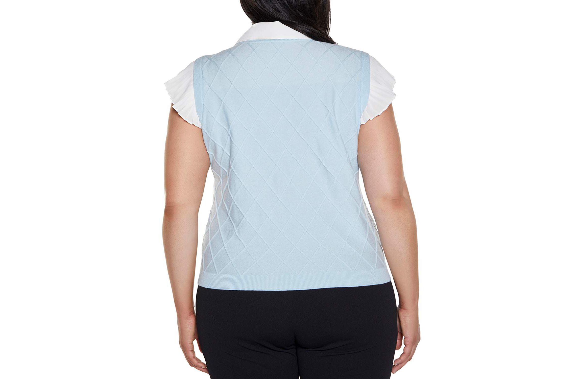 Plus Size Flutter Sleeve Two-fer Sweater