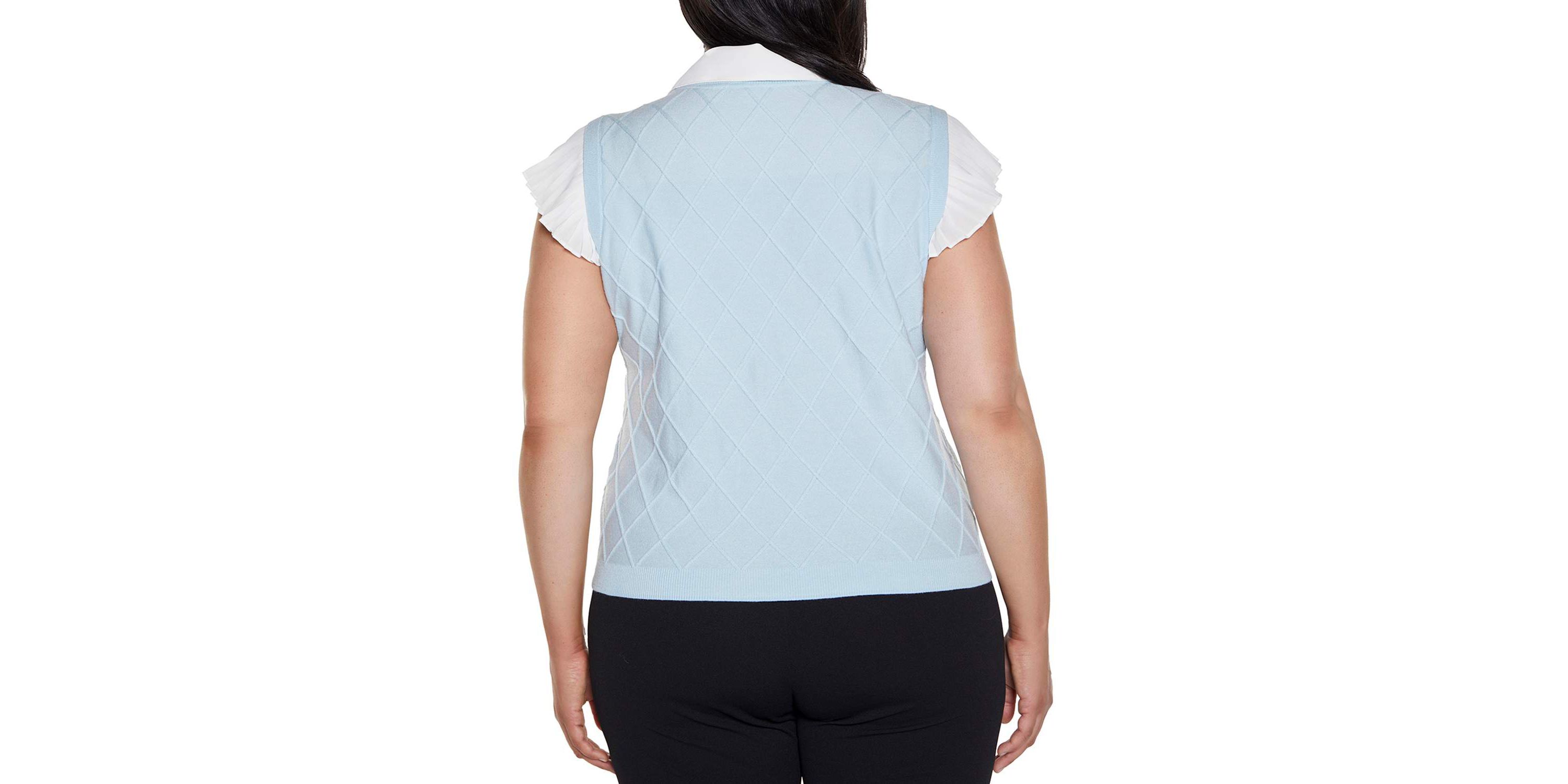 Plus Size Flutter Sleeve Two-fer Sweater