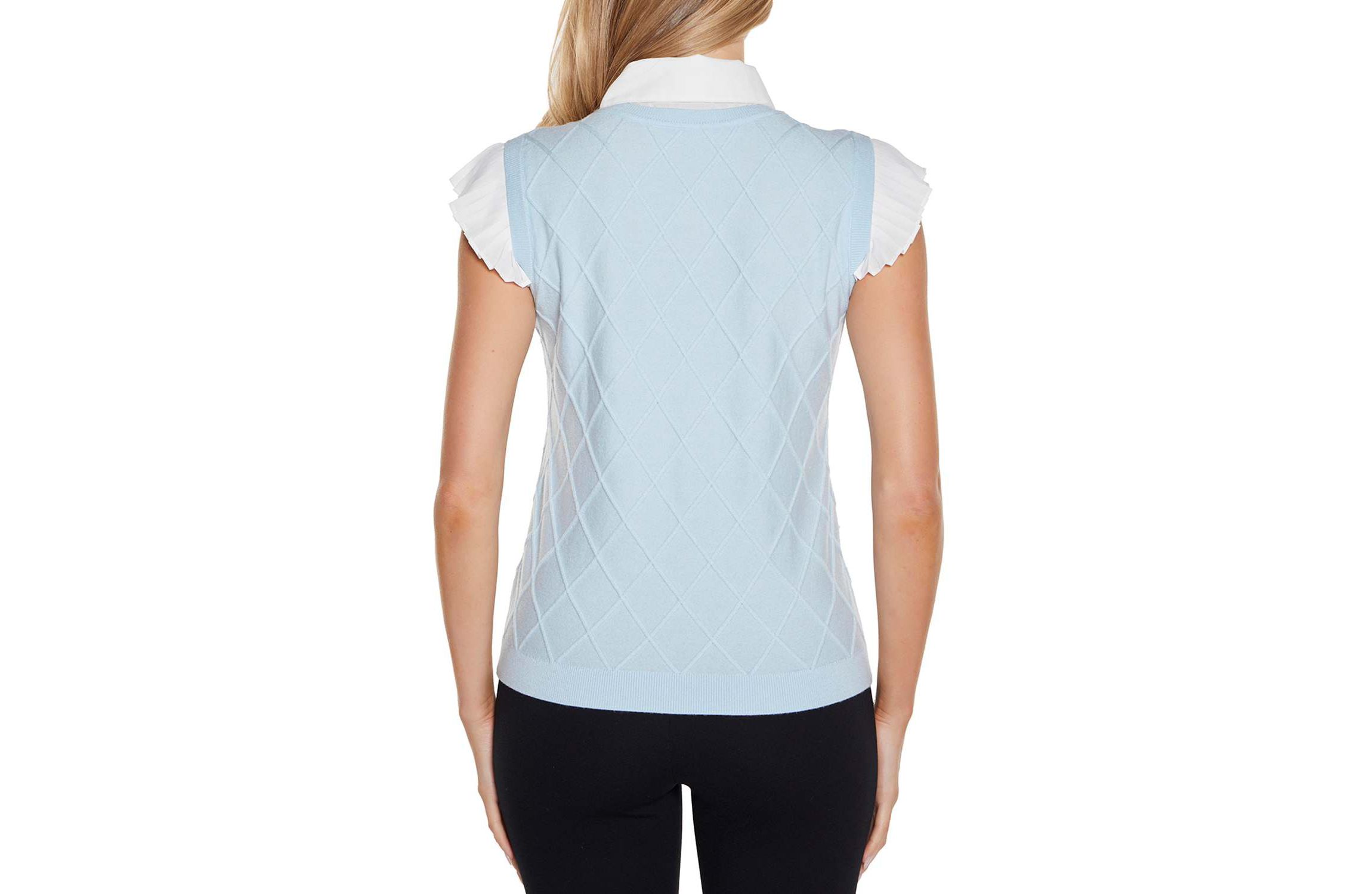 Flutter Sleeve Two-fer Sweater