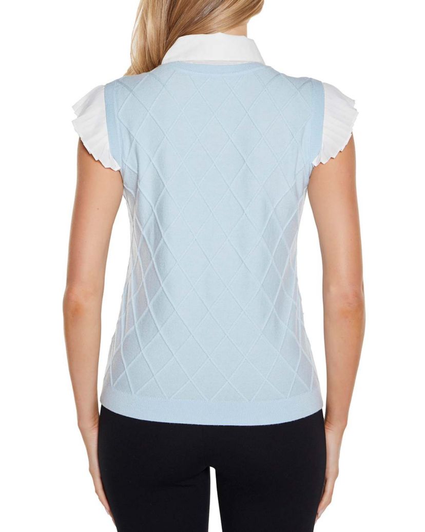 Flutter Sleeve Two-fer Sweater