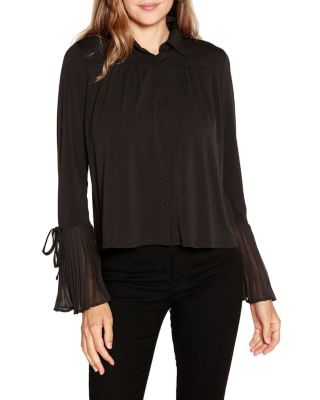 Belldini Black Label Women's Bell-Sleeve Button-Front Top, X-Large -  0840114844646