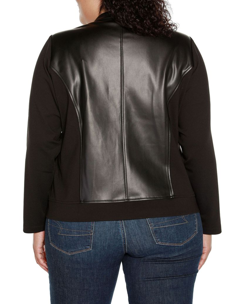 Plus Size Faux-Leather Moto Jacket