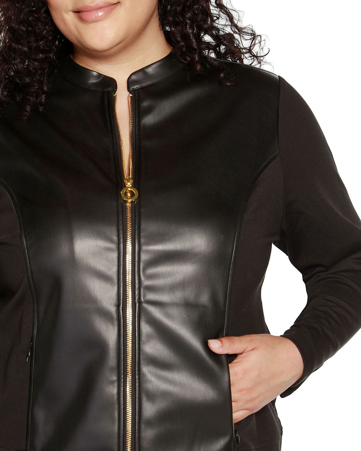 Plus Size Faux-Leather Moto Jacket