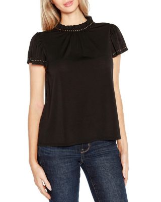 Belldini Black Label Women's Embellished Cap-Sleeve Knit Top, XS -  0840298626182