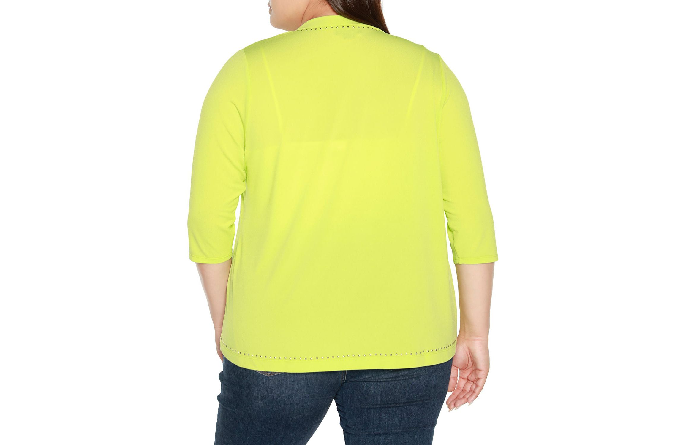 Plus Size Embellished Open-Front Knit Cardigan