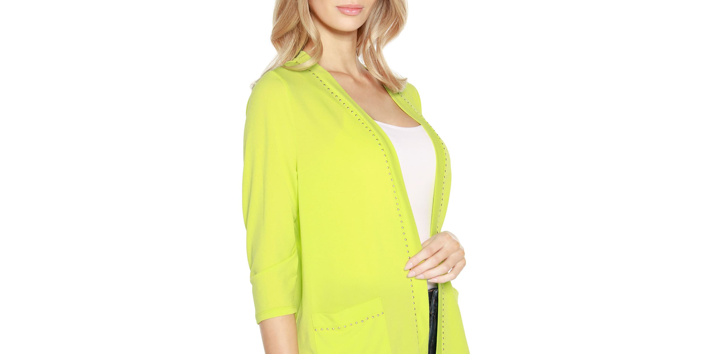 Embellished Open-Front Knit Cardigan