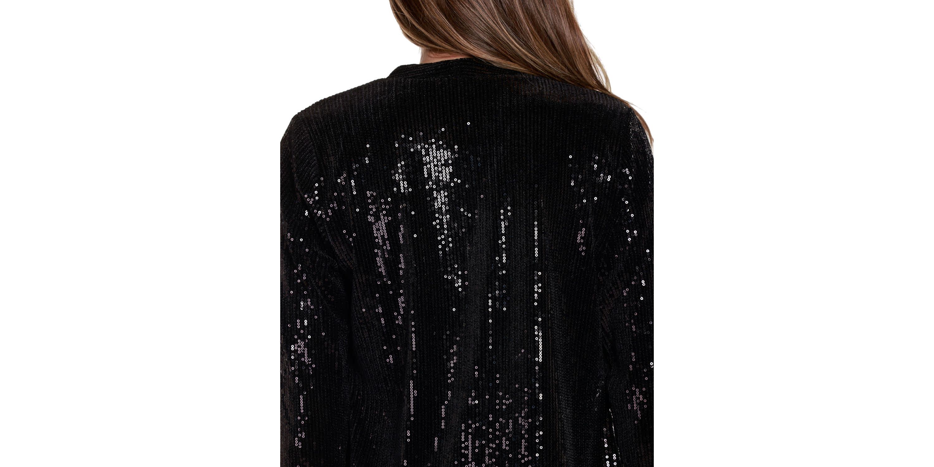 Stretch Velvet Sequin Knit Cardigan