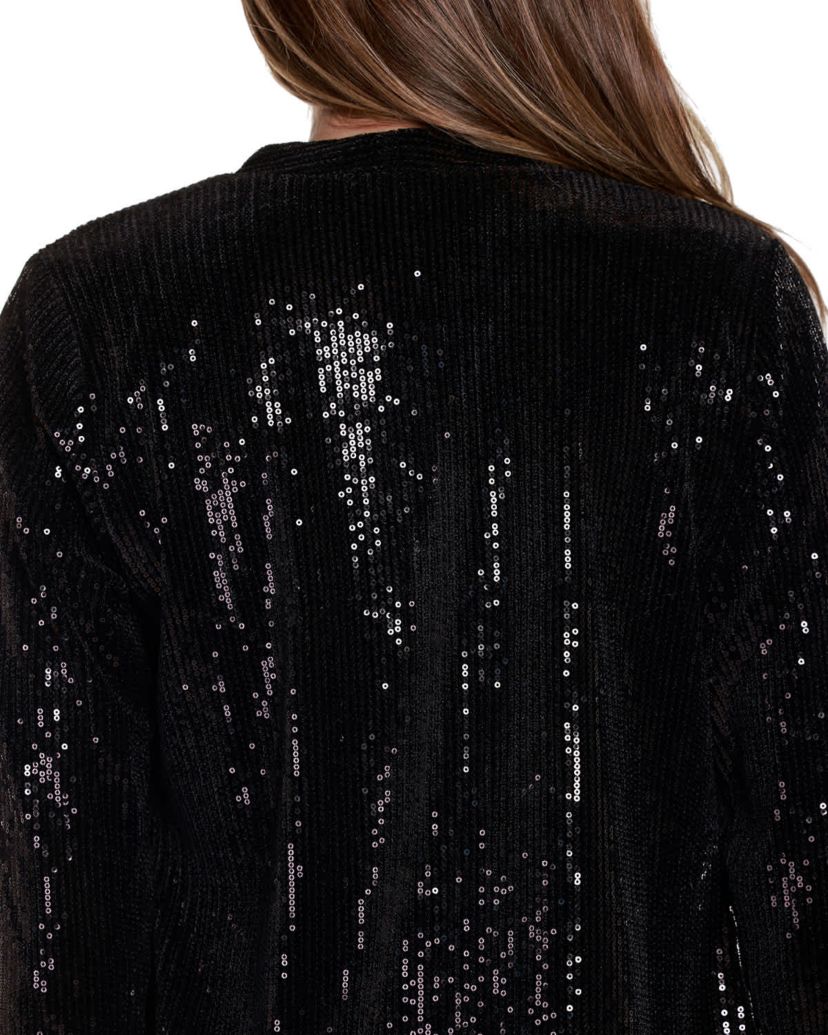 Stretch Velvet Sequin Knit Cardigan