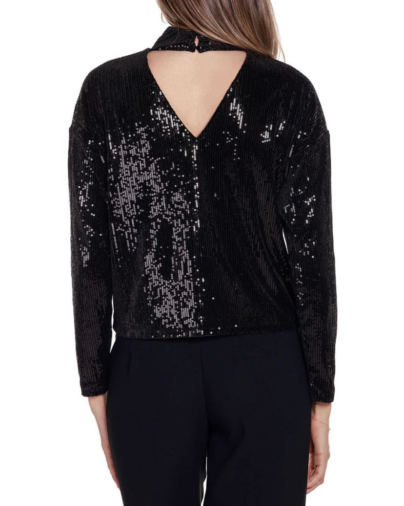 Sequin Top with Back Cutout