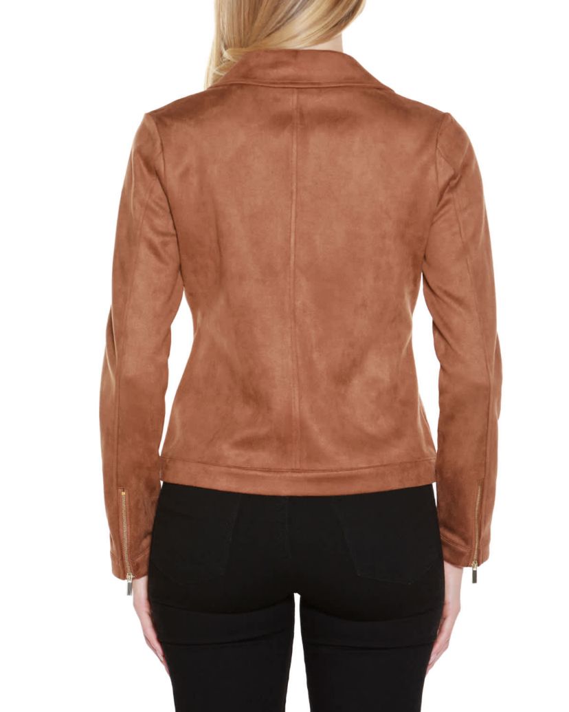 Faux-Suede Moto Jacket