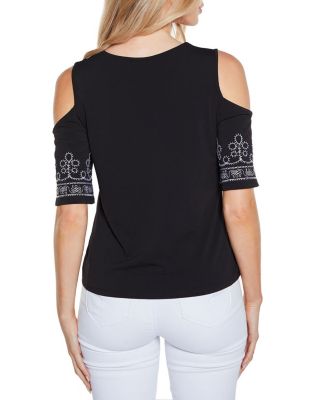 売れ筋商品|||ベルディーニ ニット&セーター アウター レディース Plus Size Black Label  Rhinestone Grommet Cold-Shoulder Sweater Black Belldini Black Label Women's Rhinestone-Zip Embellished