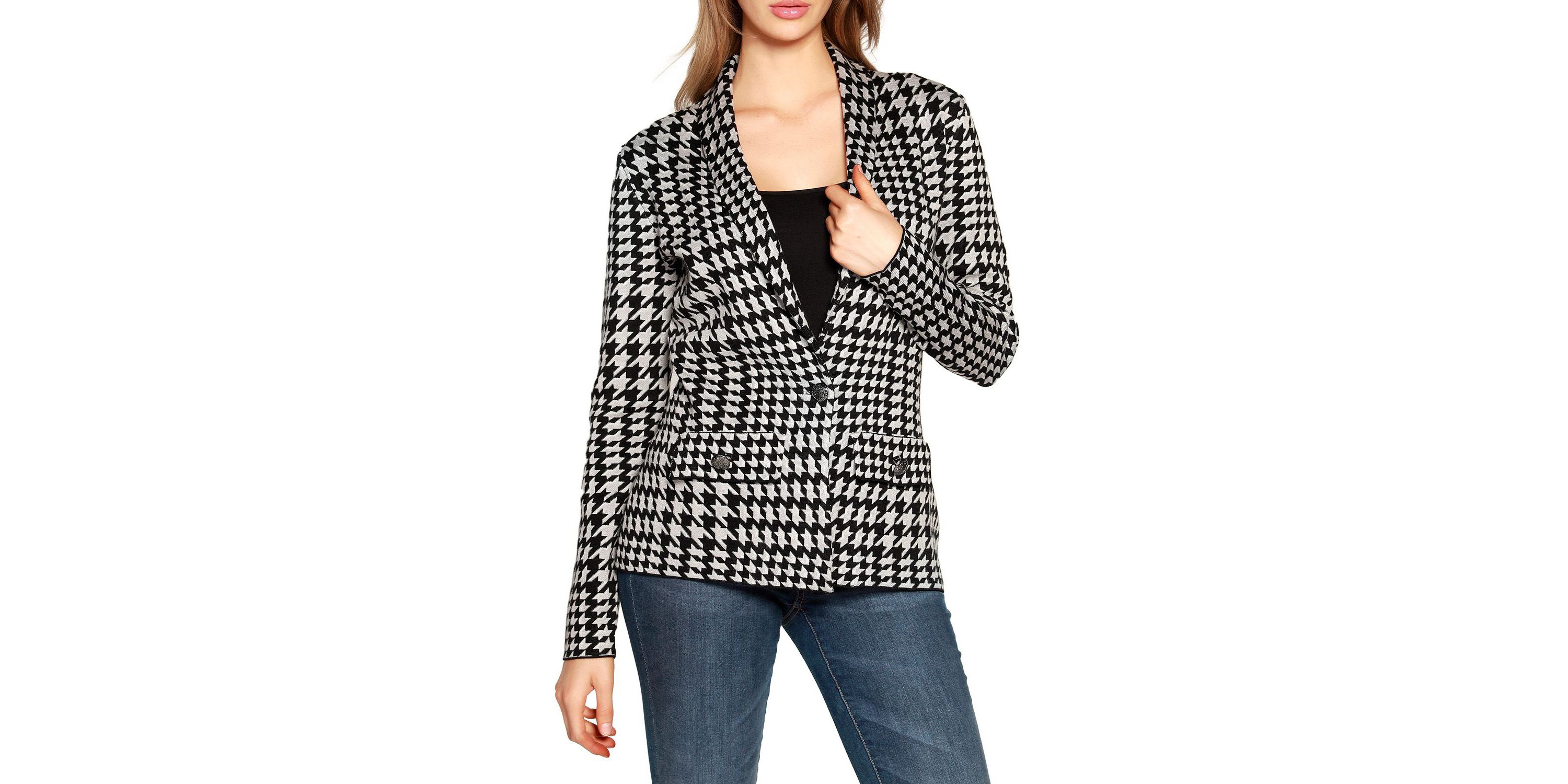 Houndstooth Sweater Blazer