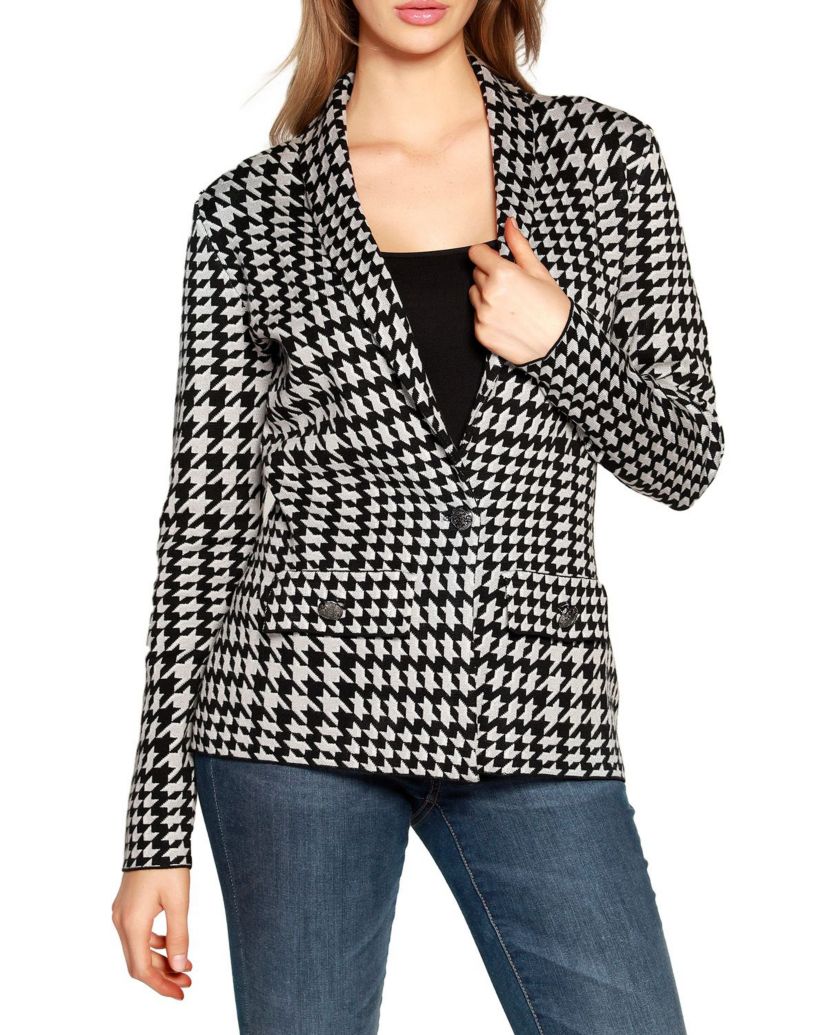 Houndstooth Sweater Blazer