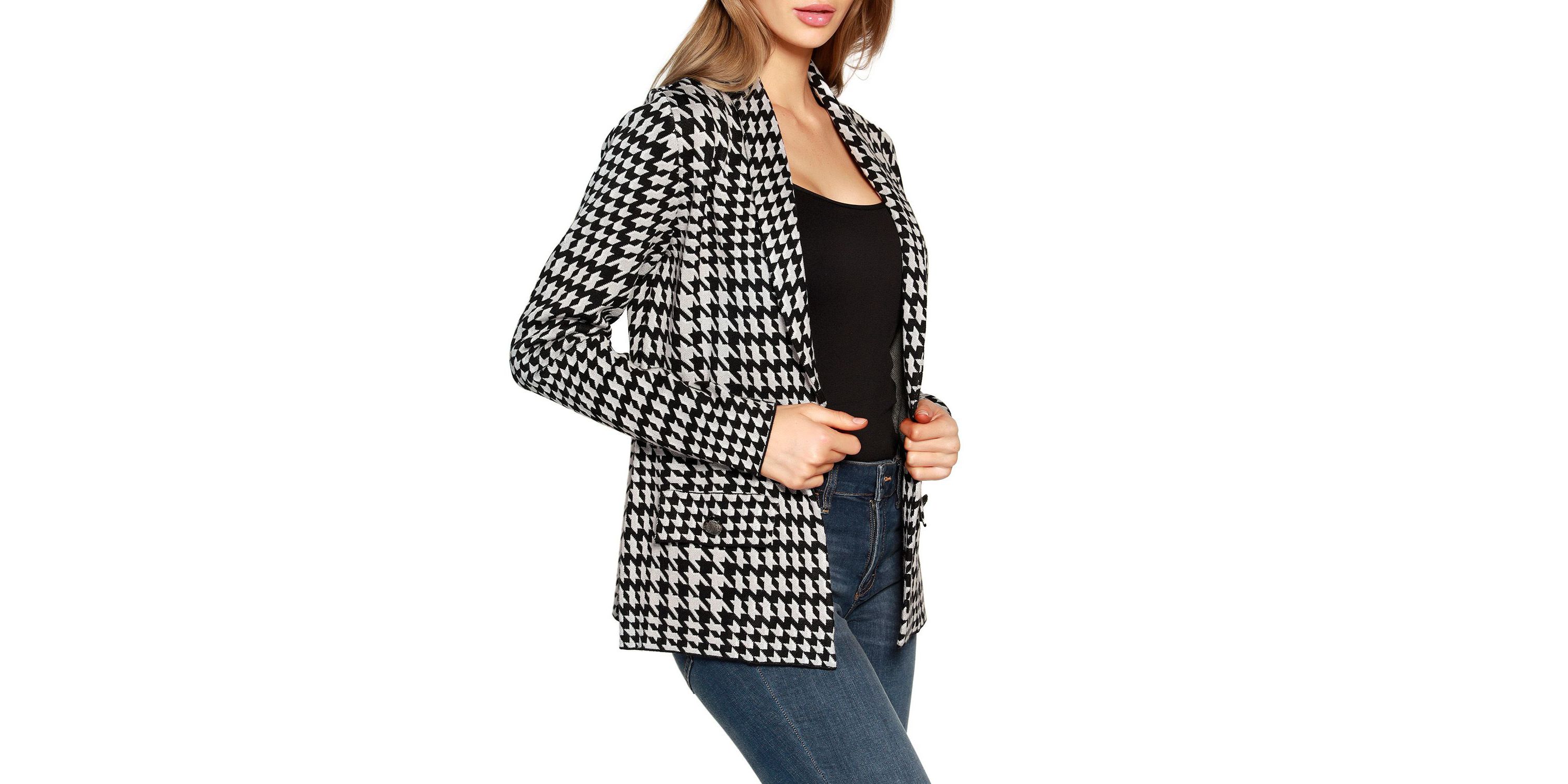 Houndstooth Sweater Blazer