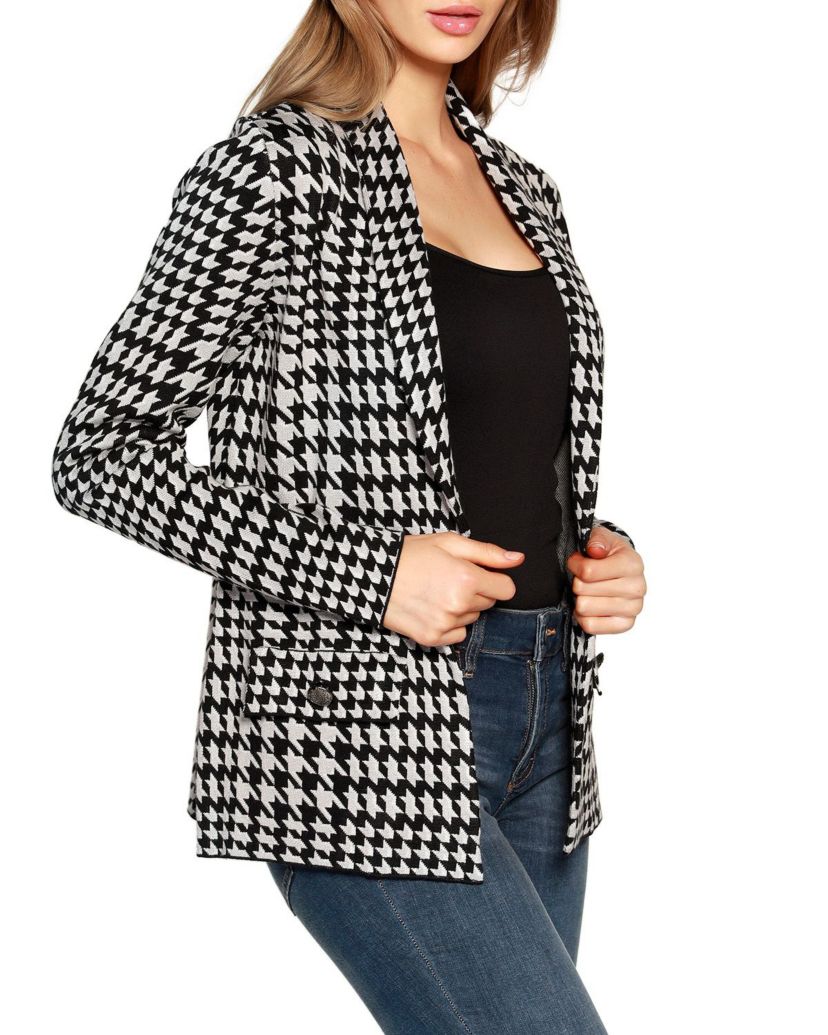 Houndstooth Sweater Blazer