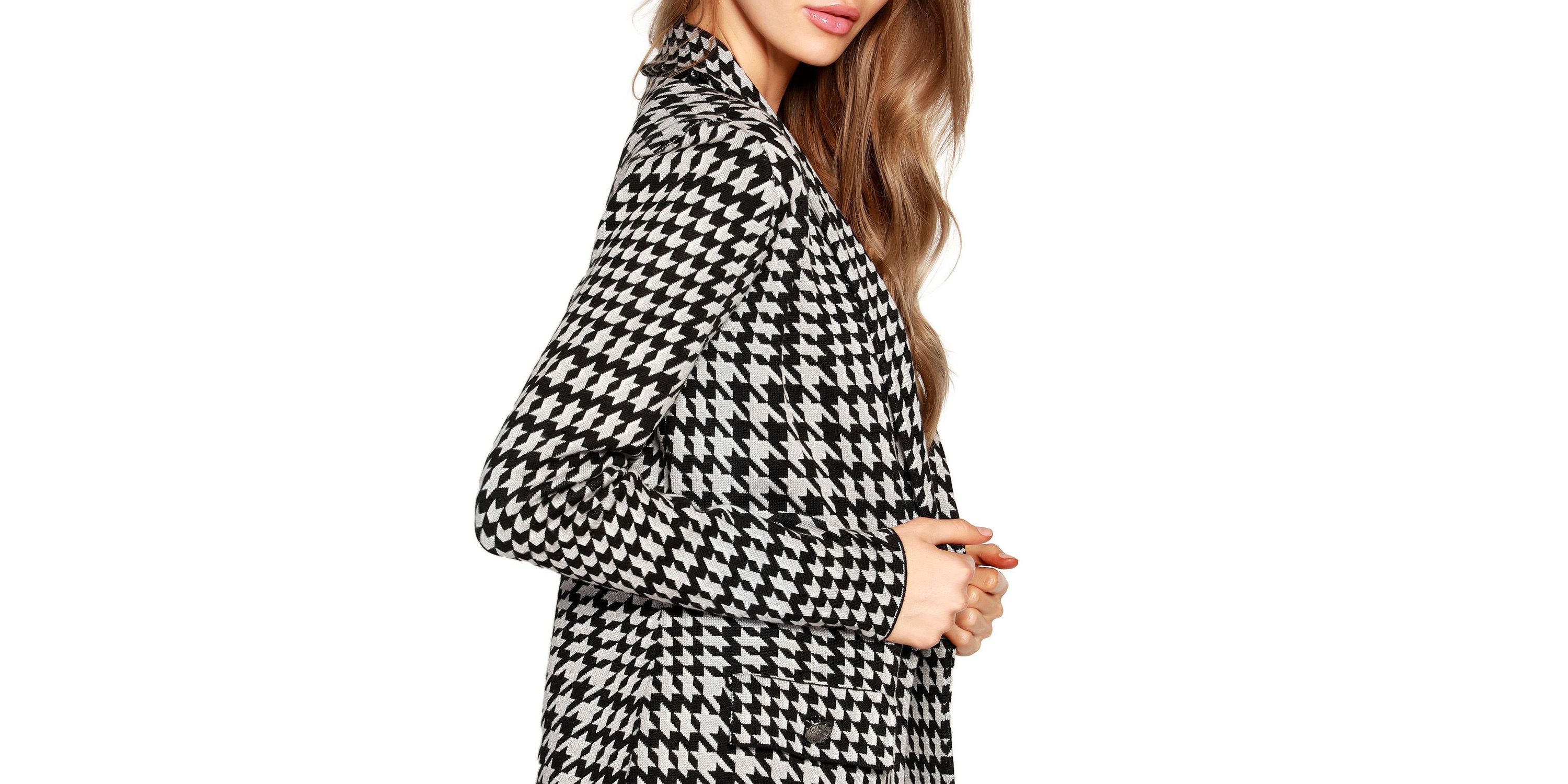 Houndstooth Sweater Blazer