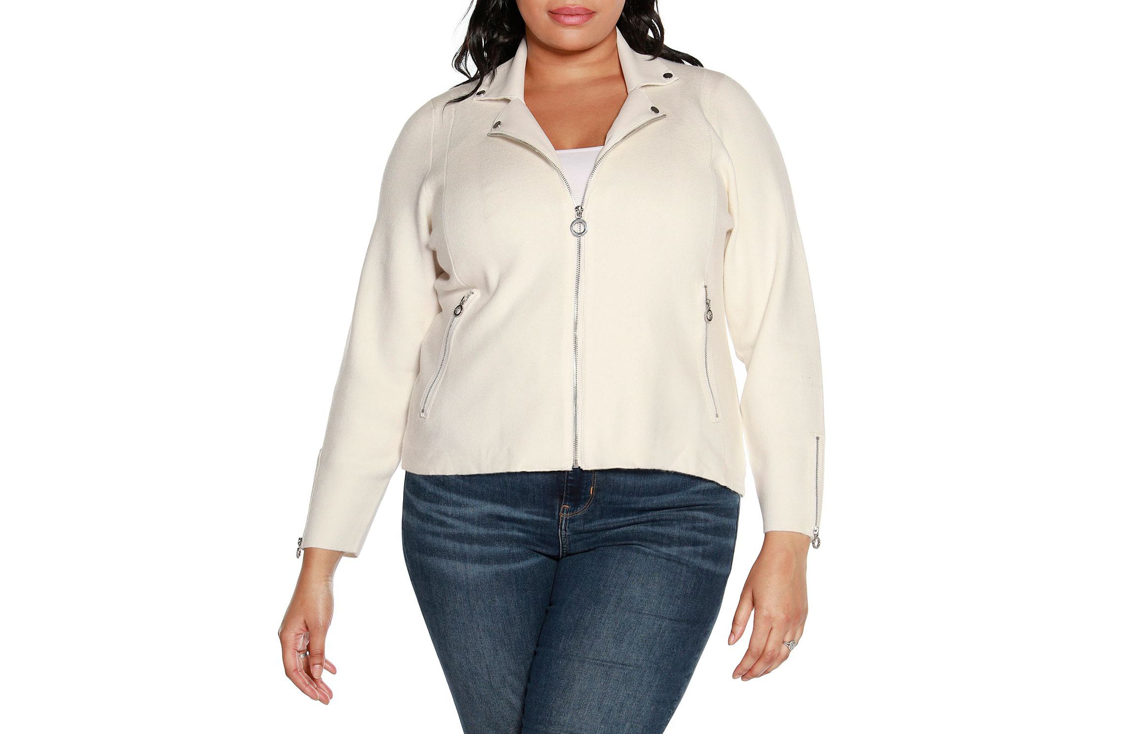Plus Size Motorcycle Sweater Jacket